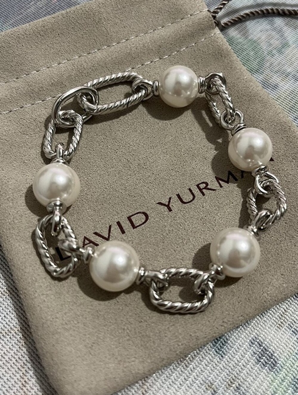 😘 David Yurman Cable Classics Collection Pearl And Twisted Link Bracelet